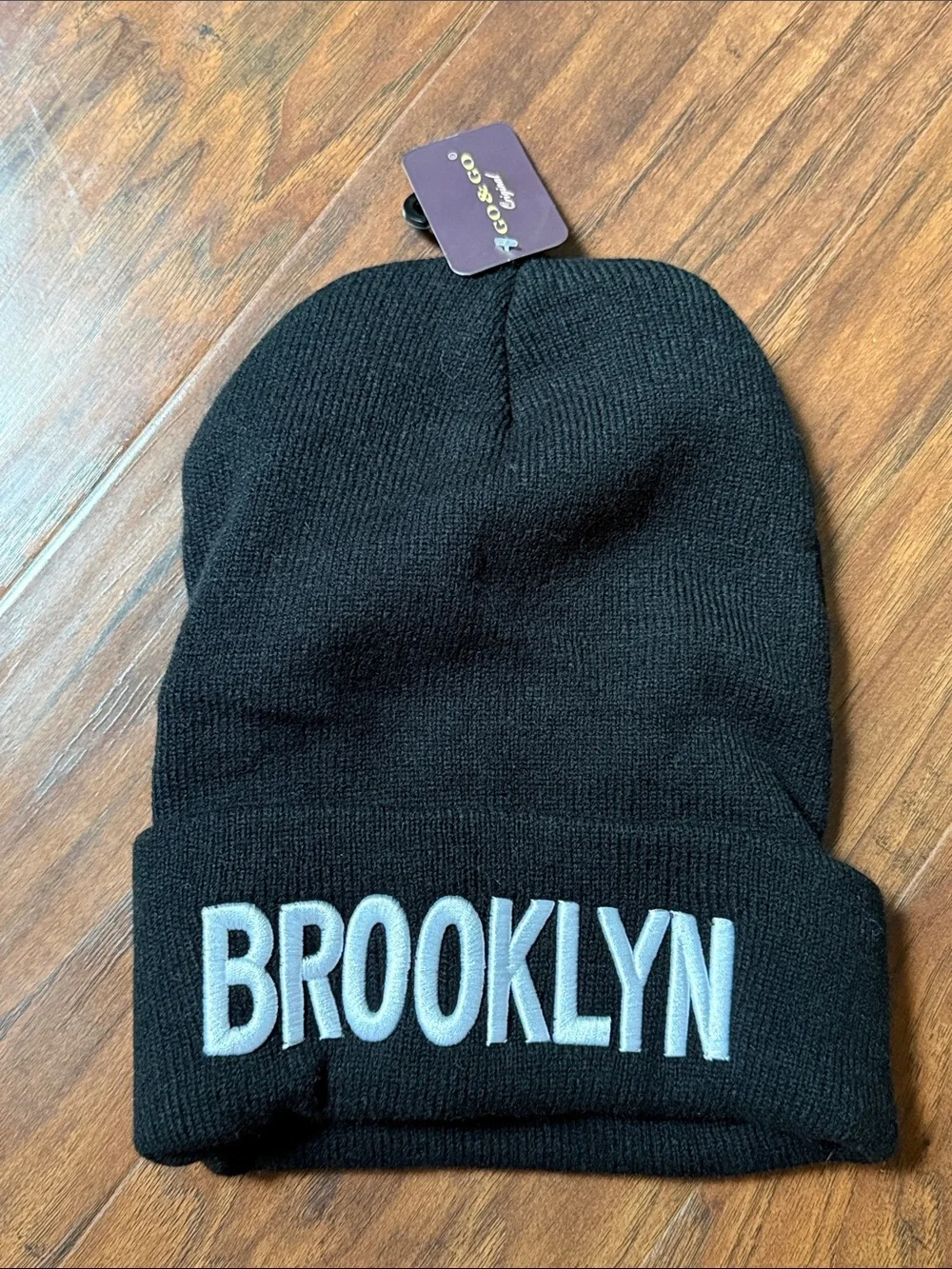 NWT Brooklyn Embroidered Black Kids Beanie - Unbranded